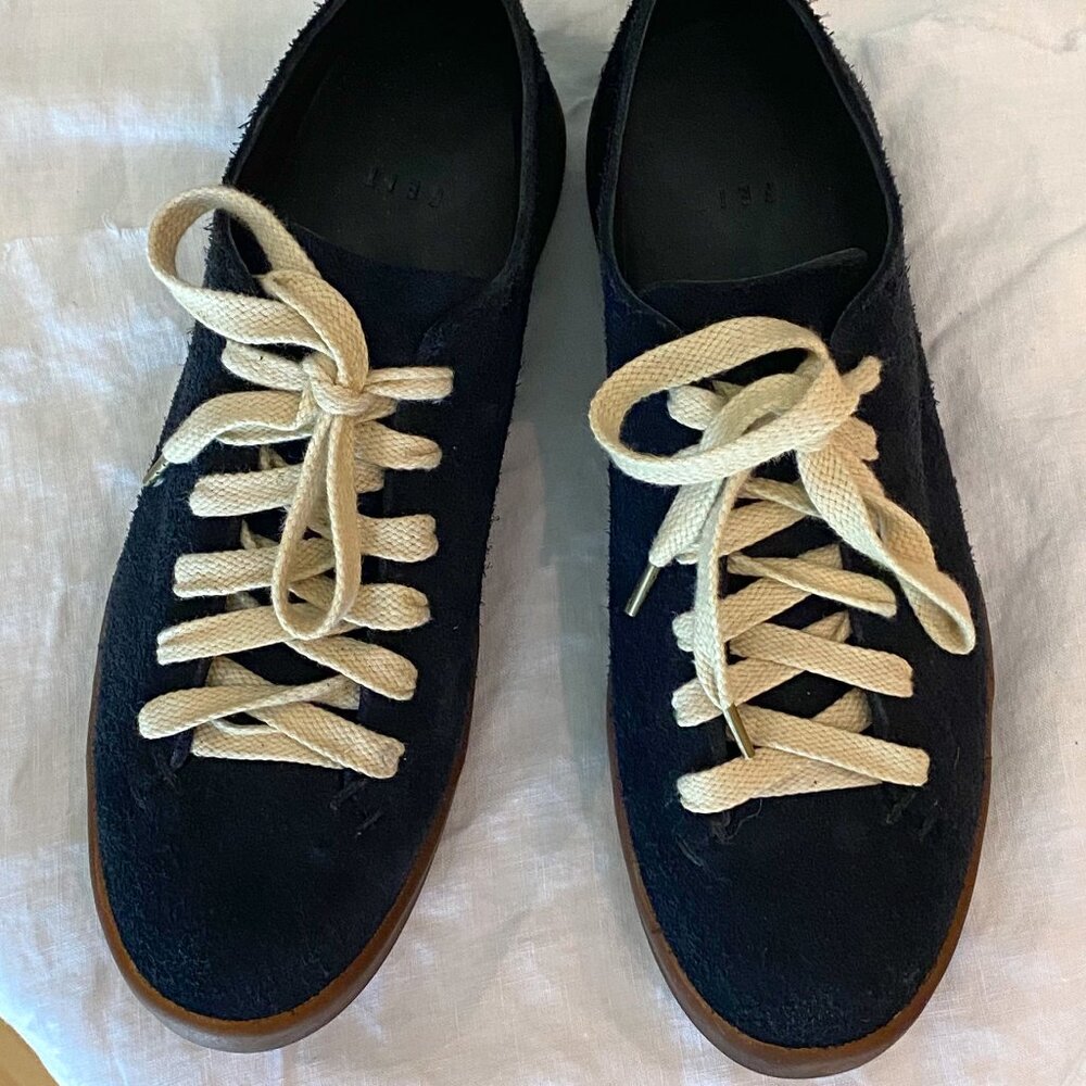 FEIT navy blue suede shoes size 9M